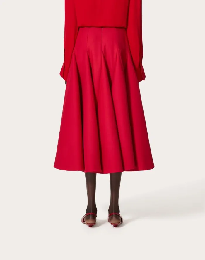 Valentino Skirts Woman Crepe Couture Midi Skirt For Woman In Red Red Valentino Skirts Woman Crepe Couture Midi Skirt For Woman In Red Red