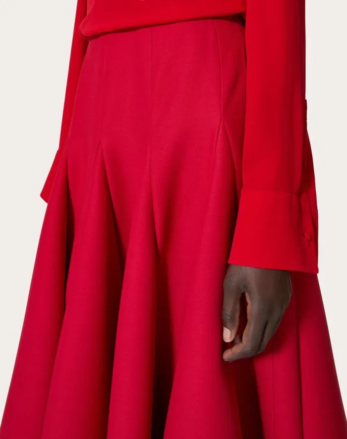 Valentino Skirts Woman Crepe Couture Midi Skirt For Woman In Red Red Valentino Skirts Woman Crepe Couture Midi Skirt For Woman In Red Red