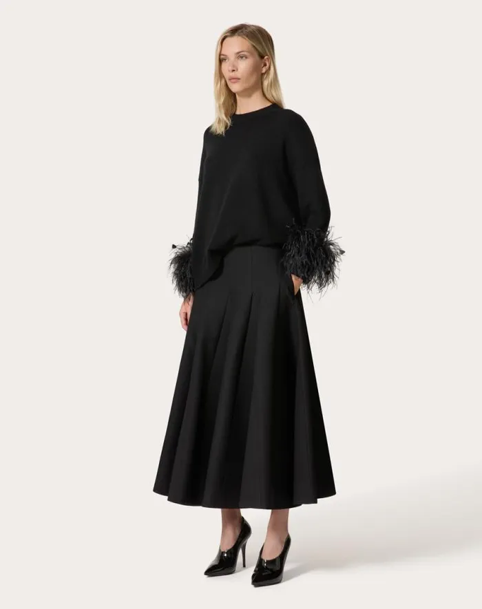 Valentino Skirts Woman Crepe Couture Midi Skirt For Woman In Red Red Valentino Skirts Woman Crepe Couture Midi Skirt For Woman In Red Red
