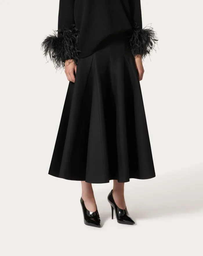 Valentino Skirts Woman Crepe Couture Midi Skirt For Woman In Red Red Valentino Skirts Woman Crepe Couture Midi Skirt For Woman In Red Red