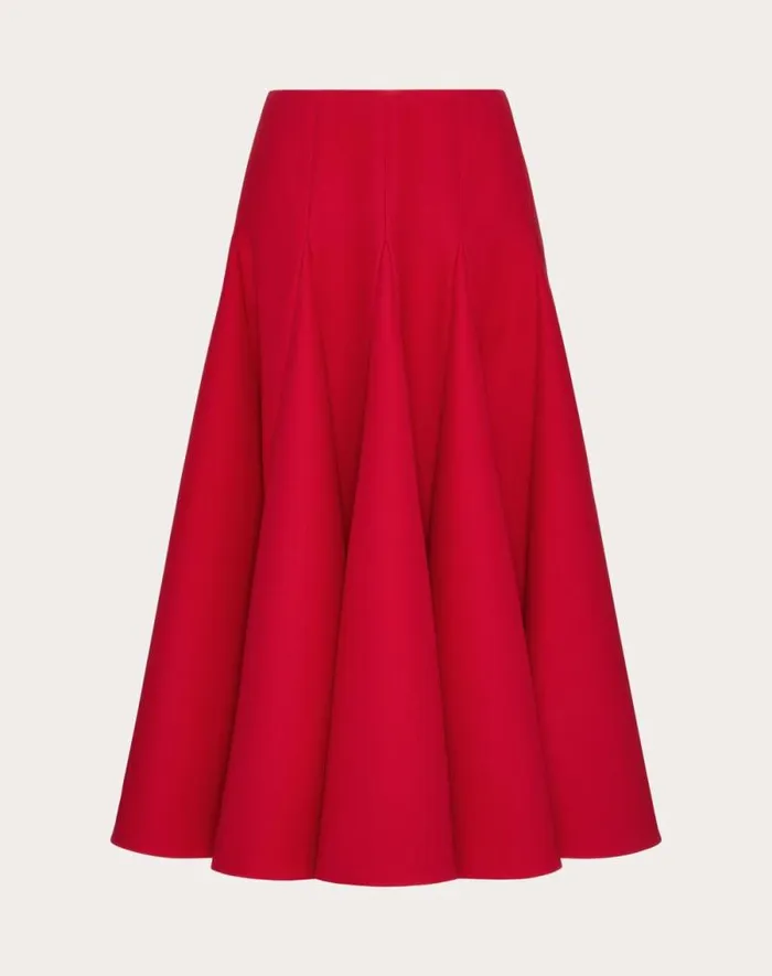 Valentino Skirts Woman Crepe Couture Midi Skirt For Woman In Red Red Valentino Skirts Woman Crepe Couture Midi Skirt For Woman In Red Red