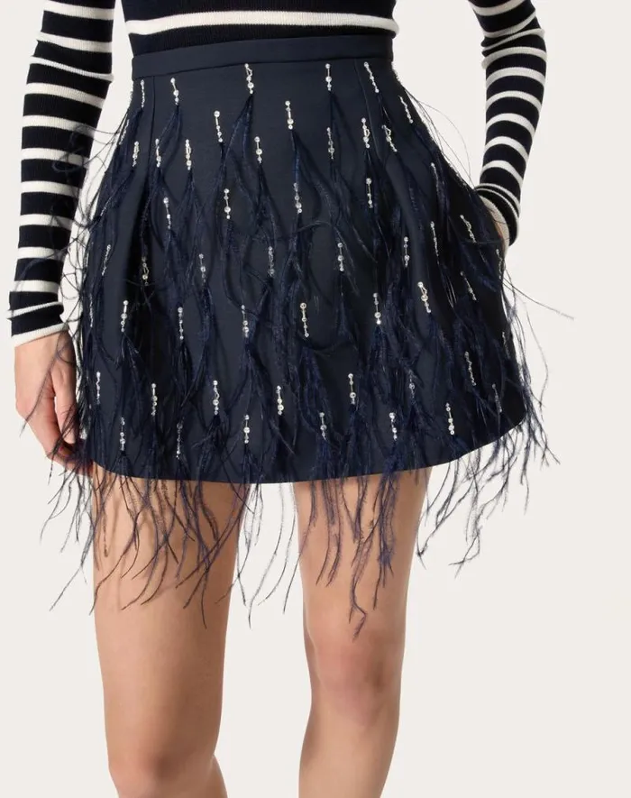 Valentino Skirts Woman Crepe Couture Skirt For Woman In Navy Navy Valentino Skirts Woman Crepe Couture Skirt For Woman In Navy Navy