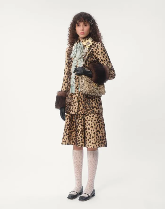 Valentino Skirts Woman Wool Cloth Skirt In Jaguar Spots Print For Woman In Animal Print Animal Print