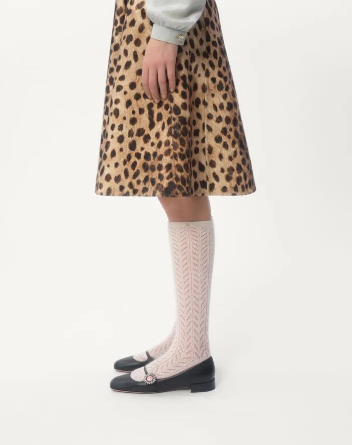 Valentino Skirts Woman Wool Cloth Skirt In Jaguar Spots Print For Woman In Animal Print Animal Print