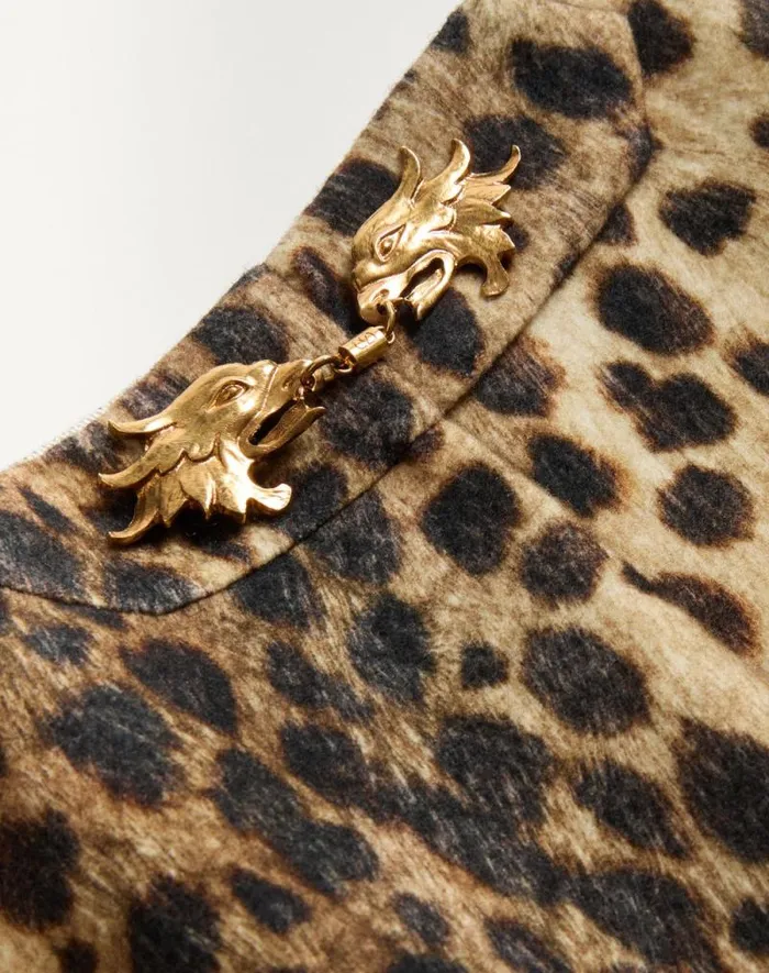 Valentino Skirts Woman Wool Cloth Skirt In Jaguar Spots Print For Woman In Animal Print Animal Print