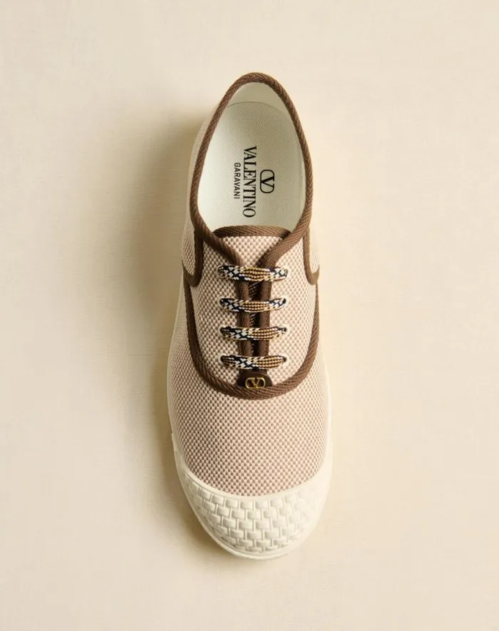 Valentino Sneakers Man Bay By Bay Fabric Sneaker For Man In Tobacco Tobacco Valentino Sneakers Man Bay By Bay Fabric Sneaker For Man In Tobacco Tobacco