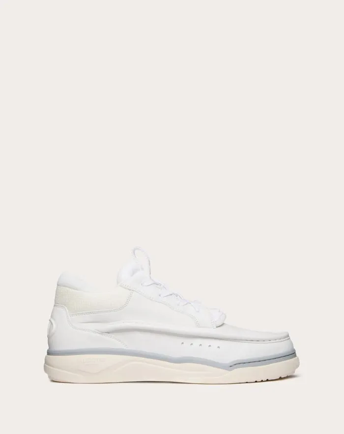 Valentino Sneakers Man Calfskin Leather Midtop Runboot Sneaker For Man In White White Valentino Sneakers Man Calfskin Leather Midtop Runboot Sneaker For Man In White White