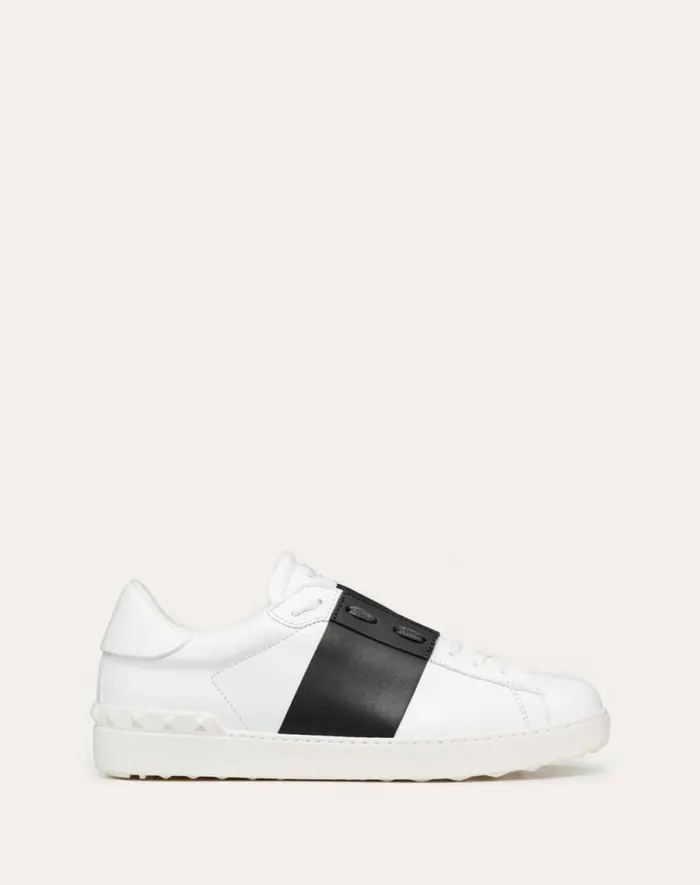 Valentino Sneakers Man Calfskin Open Sneaker For Man In White Black White Black Valentino Sneakers Man Calfskin Open Sneaker For Man In White Black White Black