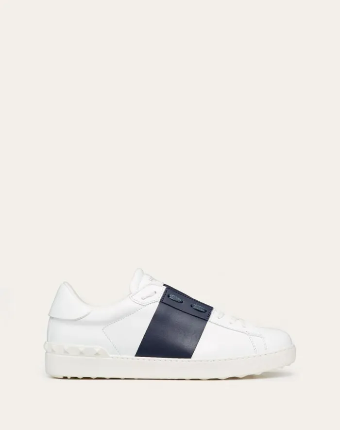 Valentino Sneakers Man Calfskin Open Sneaker For Man In White Black White Black Valentino Sneakers Man Calfskin Open Sneaker For Man In White Black White Black