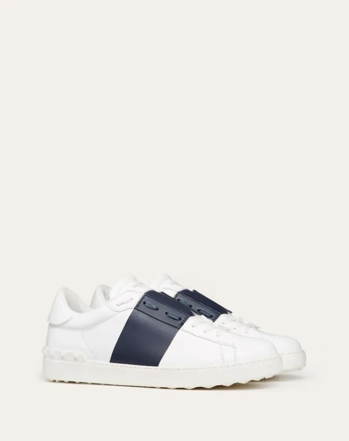 Valentino Sneakers Man Calfskin Open Sneaker For Man In White Black White Black Valentino Sneakers Man Calfskin Open Sneaker For Man In White Black White Black