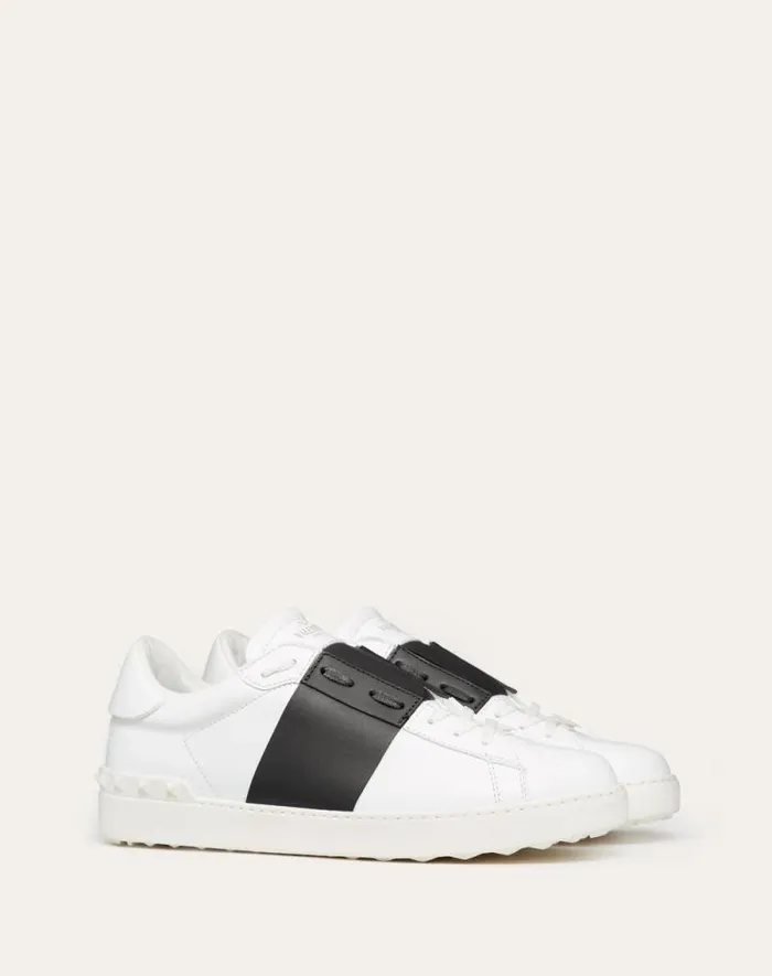 Valentino Sneakers Man Calfskin Open Sneaker For Man In White Black White Black Valentino Sneakers Man Calfskin Open Sneaker For Man In White Black White Black