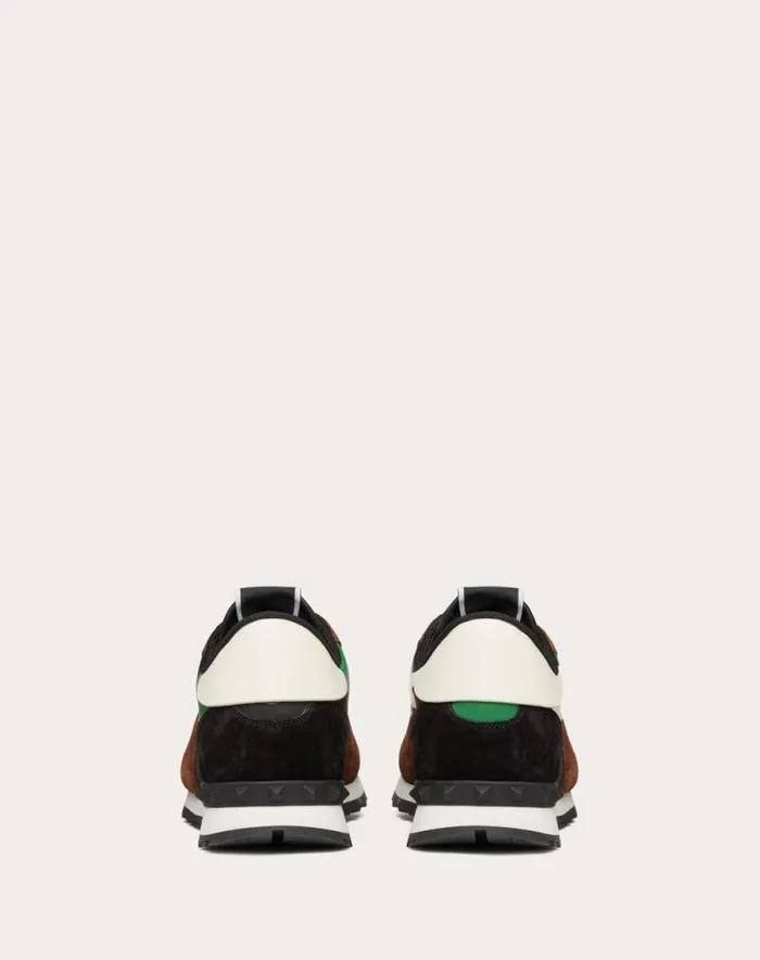 Valentino Sneakers Man Camouflage Rockrunner Sneaker For Man In Military Greenbrushwoodblackgreen Military Greenbrushwoodblackgreen