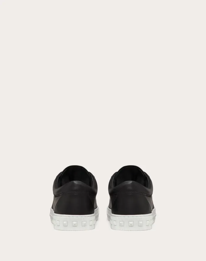 Valentino Sneakers Man Cityplanet Calfskin Sneaker For Man In Black Black