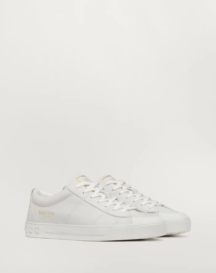 Valentino Sneakers Man Cityplanet Calfskin Sneaker For Man In Black Black