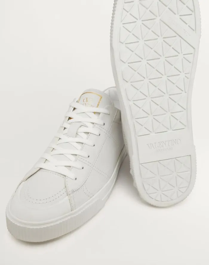 Valentino Sneakers Man Cityplanet Calfskin Sneaker For Man In Black Black