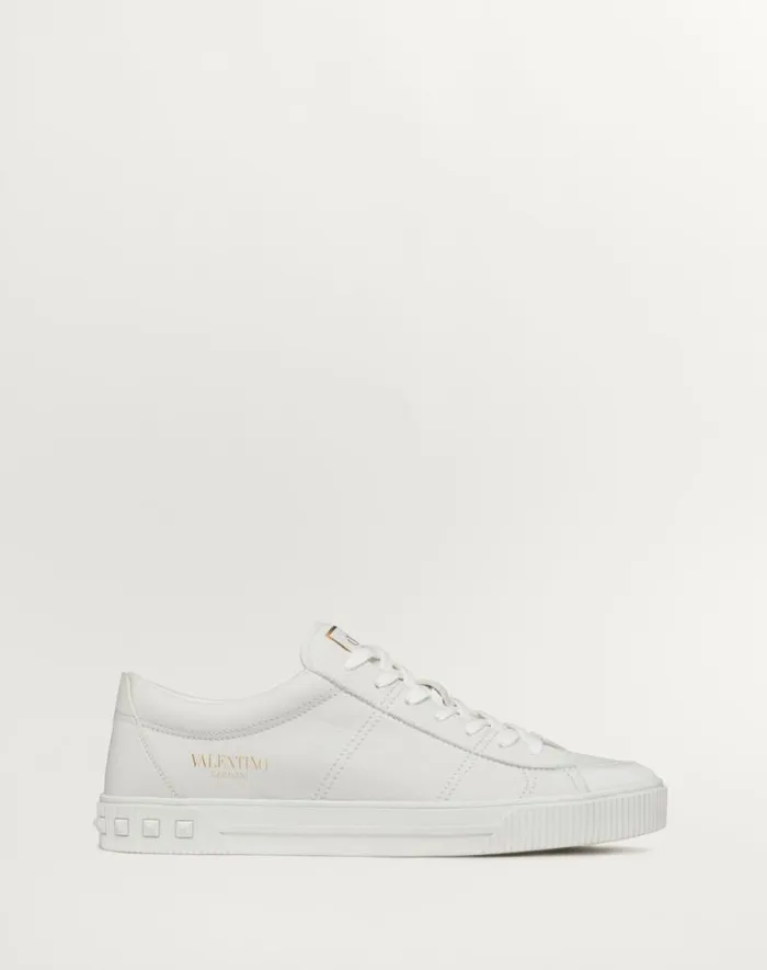 Valentino Sneakers Man Cityplanet Calfskin Sneaker For Man In White White