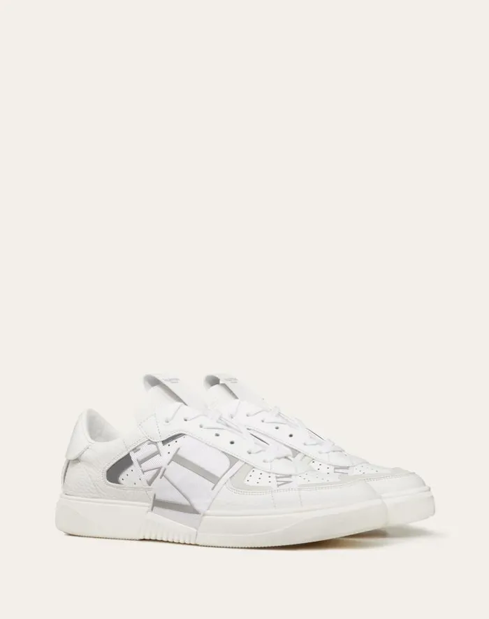 Valentino Sneakers Man Lowtop Calfskin Vl7n Sneaker With Bands For Man In White Black White Black Valentino Sneakers Man Lowtop Calfskin Vl7n Sneaker With Bands For Man In White Black White Black