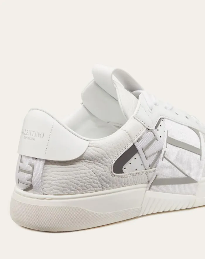 Valentino Sneakers Man Lowtop Calfskin Vl7n Sneaker With Bands For Man In White Black White Black Valentino Sneakers Man Lowtop Calfskin Vl7n Sneaker With Bands For Man In White Black White Black