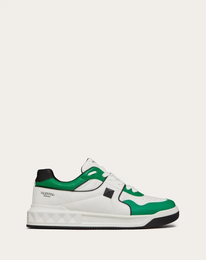 Valentino Sneakers Man One Stud Lowtop Nappa Sneaker For Man In White Black White Black Valentino Sneakers Man One Stud Lowtop Nappa Sneaker For Man In White Black White Black