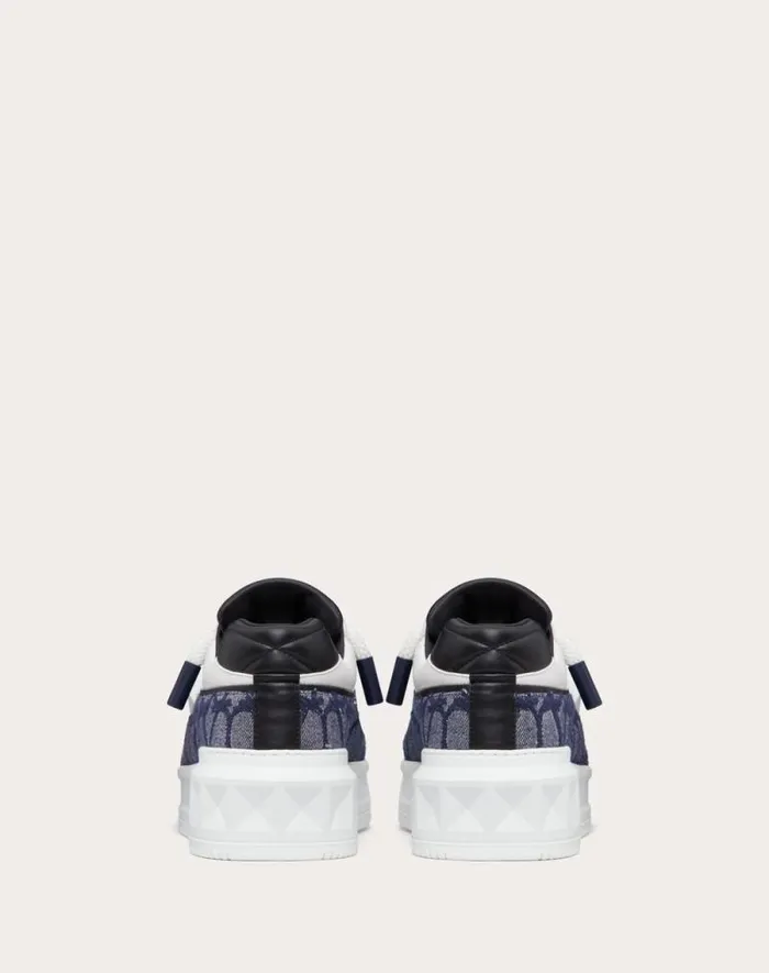 Valentino Sneakers Man One Stud Xl Lowtop Sneaker In Denimeffect Toile Iconographe Jacquard Fabric For Man In Whiteblackdenim Whiteblackdenim Valentino Sneakers Man One Stud Xl Lowtop Sneaker In Denimeffect Toile Iconographe Jacquard Fabric For Man In Whiteblackdenim Whiteblackdenim