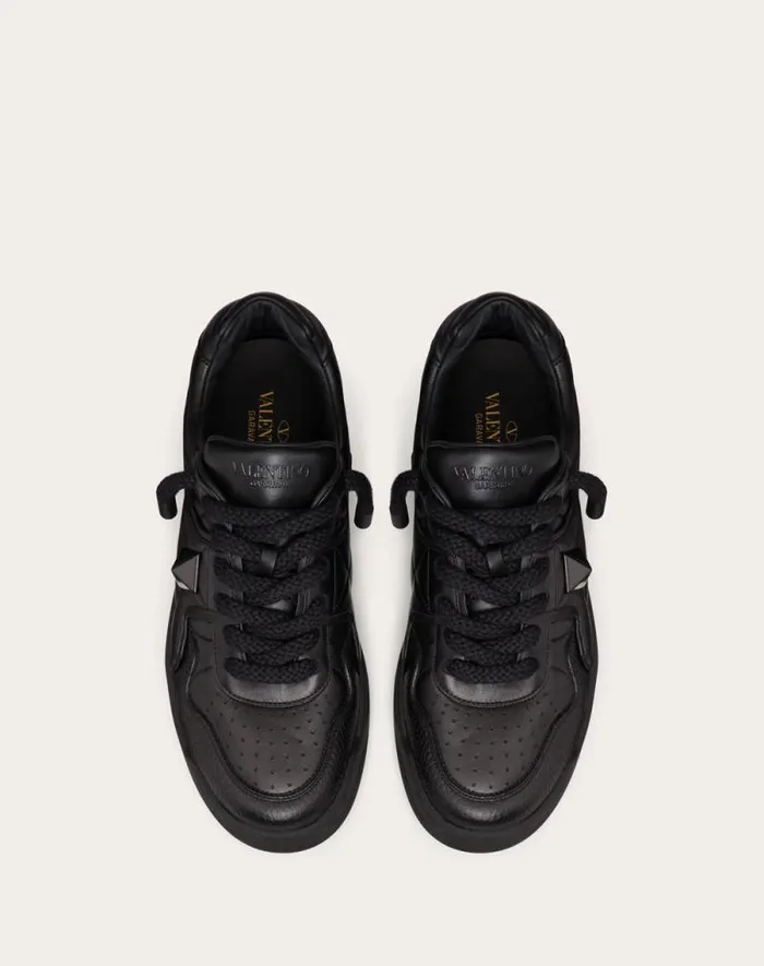 Valentino Sneakers Man One Stud Xl Nappa Leather Lowtop Sneaker For Man In Black Black Valentino Sneakers Man One Stud Xl Nappa Leather Lowtop Sneaker For Man In Black Black