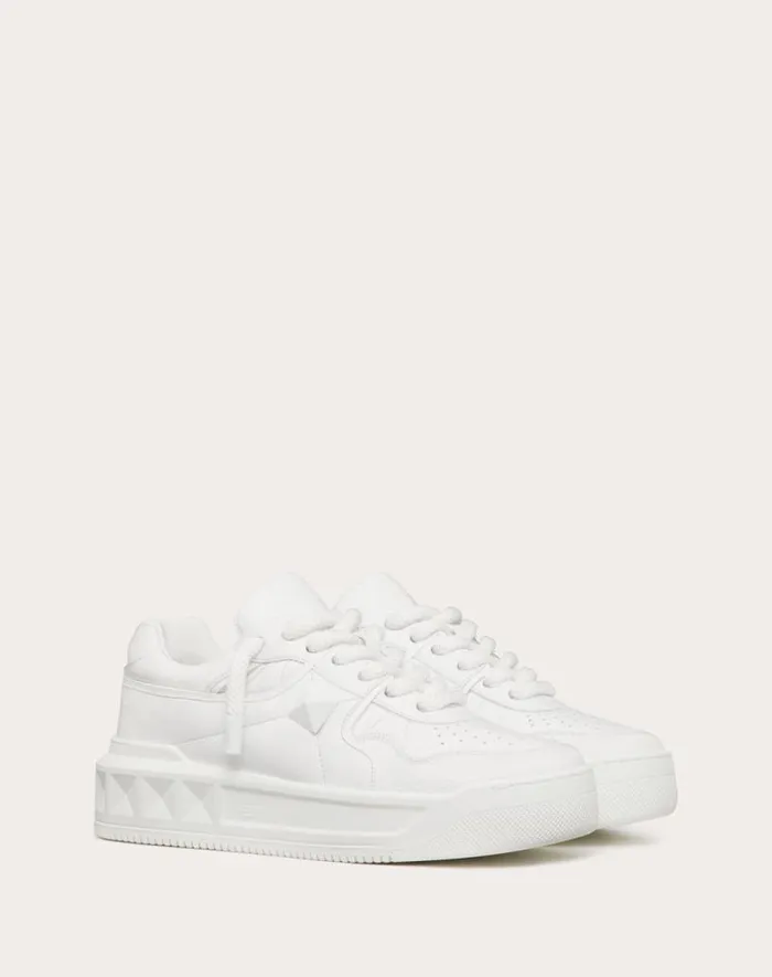 Valentino Sneakers Man One Stud Xl Nappa Leather Lowtop Sneaker For Man In White White Valentino Sneakers Man One Stud Xl Nappa Leather Lowtop Sneaker For Man In White White