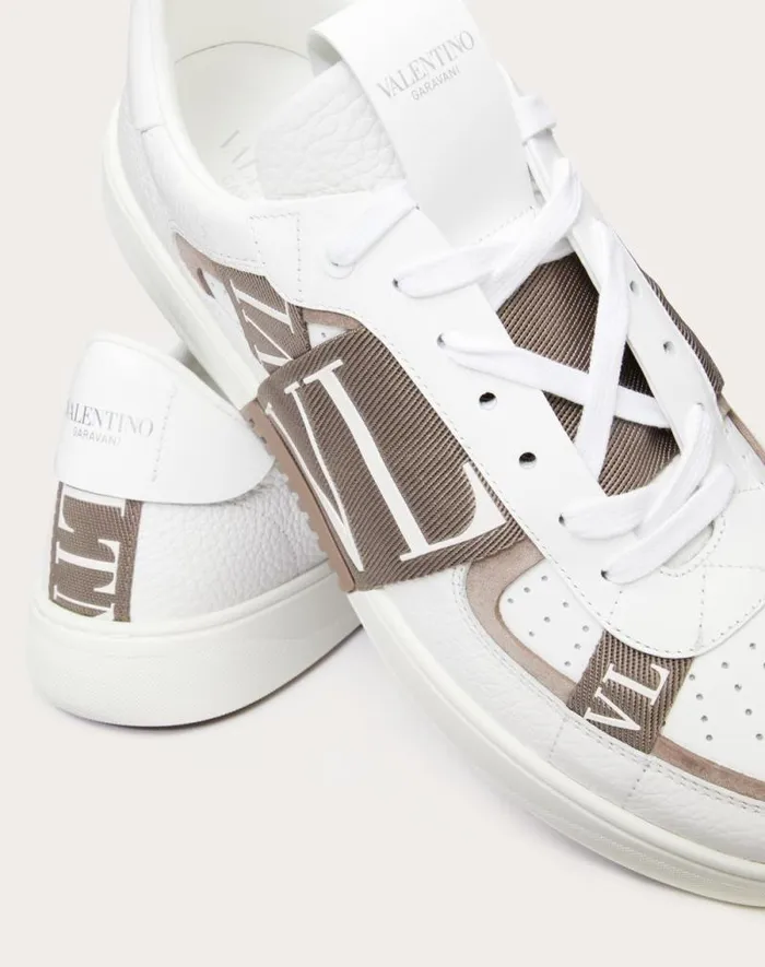 Valentino Sneakers Man Vl7n Lowtop Calfskin Sneaker With Bands For Man In Whiteclay Whiteclay Valentino Sneakers Man Vl7n Lowtop Calfskin Sneaker With Bands For Man In Whiteclay Whiteclay