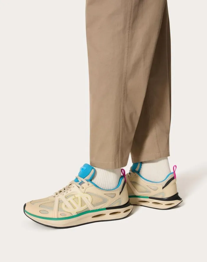 Valentino Sneakers Man Vlogo Easyjog Lowtop Sneaker In Calfskin And Fabric For Man In New Chinosblack New Chinosblack Valentino Sneakers Man Vlogo Easyjog Lowtop Sneaker In Calfskin And Fabric For Man In New Chinosblack New Chinosblack