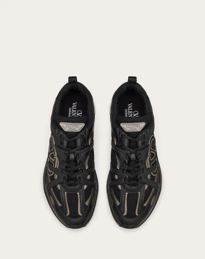 Valentino Sneakers Man Vlogo Easyjog Lowtop Sneaker In Calfskin And Fabric For Man In New Chinosblack New Chinosblack Valentino Sneakers Man Vlogo Easyjog Lowtop Sneaker In Calfskin And Fabric For Man In New Chinosblack New Chinosblack