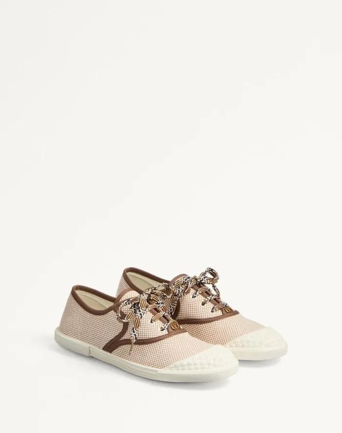 Valentino Sneakers Woman Bay By Bay Canvas Sneaker For Woman In Tobacco Tobacco Valentino Sneakers Woman Bay By Bay Canvas Sneaker For Woman In Tobacco Tobacco