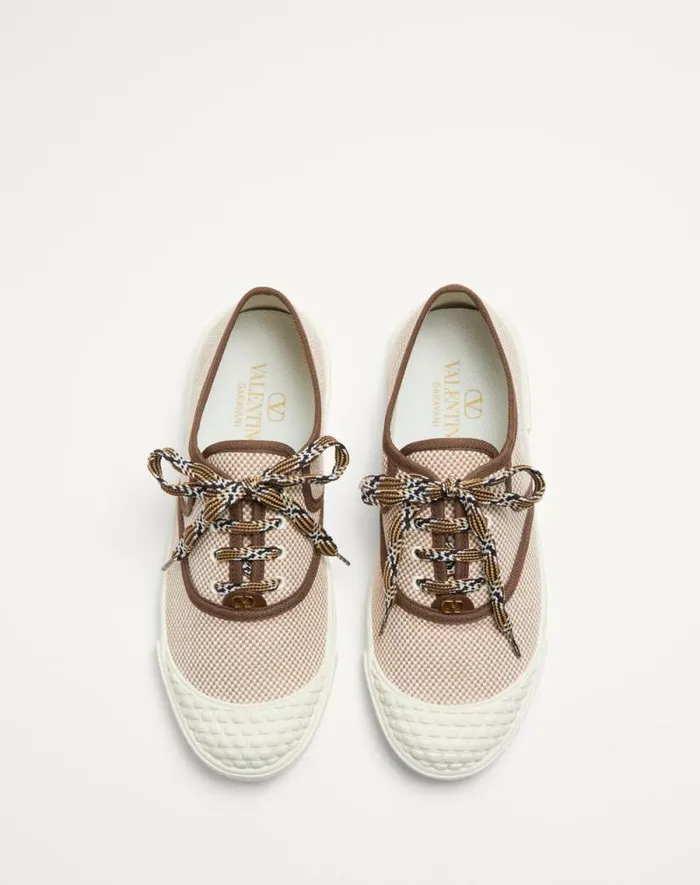 Valentino Sneakers Woman Bay By Bay Canvas Sneaker For Woman In Tobacco Tobacco Valentino Sneakers Woman Bay By Bay Canvas Sneaker For Woman In Tobacco Tobacco