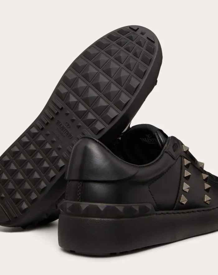 Valentino Sneakers Woman Rockstud Untitled Noir Calfskin Leather Sneaker For Woman In Black Black Valentino Sneakers Woman Rockstud Untitled Noir Calfskin Leather Sneaker For Woman In Black Black
