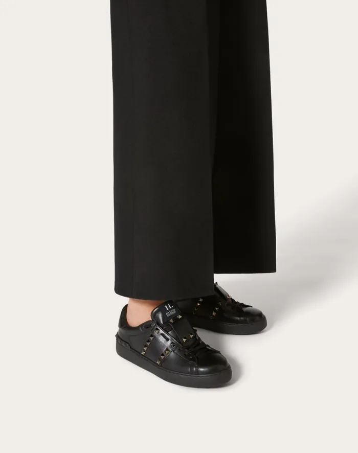 Valentino Sneakers Woman Rockstud Untitled Noir Calfskin Leather Sneaker For Woman In Black Black Valentino Sneakers Woman Rockstud Untitled Noir Calfskin Leather Sneaker For Woman In Black Black