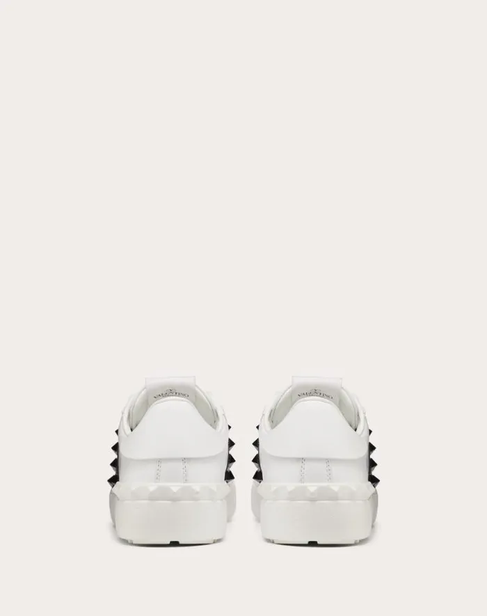 Valentino Sneakers Woman Rockstud Untitled Sneaker In Calfskin Leather With Tonal Studs For Woman In White Black White Black Valentino Sneakers Woman Rockstud Untitled Sneaker In Calfskin Leather With Tonal Studs For Woman In White Black White Black