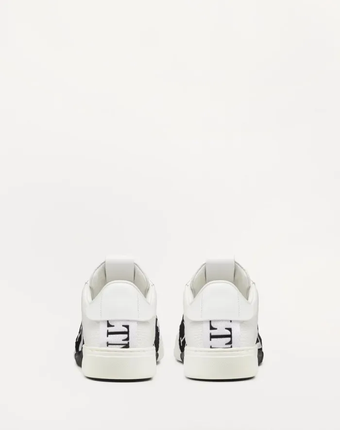 Valentino Sneakers Woman Vl7n Sneaker In Banded Calfskin Leather For Woman In Whiteiceblack Whiteiceblack