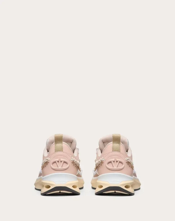 Valentino Sneakers Woman Vlogo Easyknot Sneaker In Woven Fabric For Woman In Beige Beige