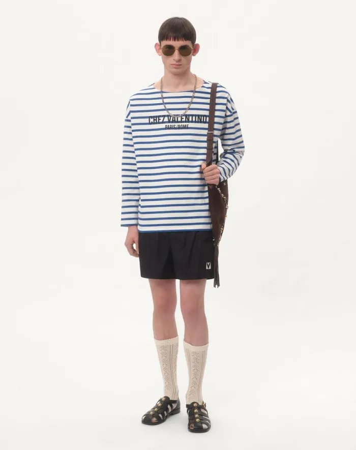 Valentino Soft Accessories Man Perforated Cotton Socks With Vlogo For Man In Butter Butter Valentino Soft Accessories Man Perforated Cotton Socks With Vlogo For Man In Butter Butter