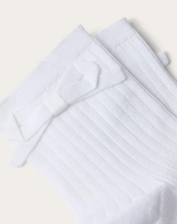 Valentino Soft Accessories Woman Socks With Bow Detail For Woman In White White
