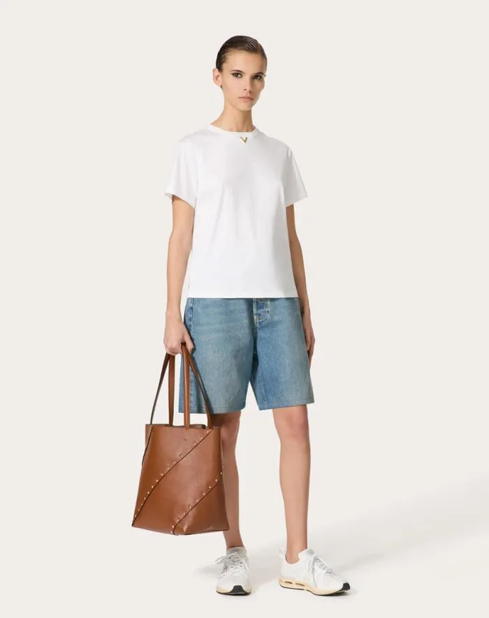 Valentino Tshirts And Sweatshirts Woman Jersey Cotton Tshirt For Woman In White White Valentino Tshirts And Sweatshirts Woman Jersey Cotton Tshirt For Woman In White White