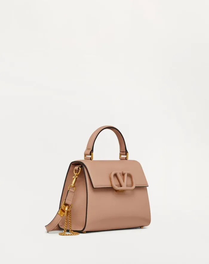 Valentino Top Handle Bags Woman Small Vsling Grainy Calfskin Handbag For Woman In Black Black Valentino Top Handle Bags Woman Small Vsling Grainy Calfskin Handbag For Woman In Black Black