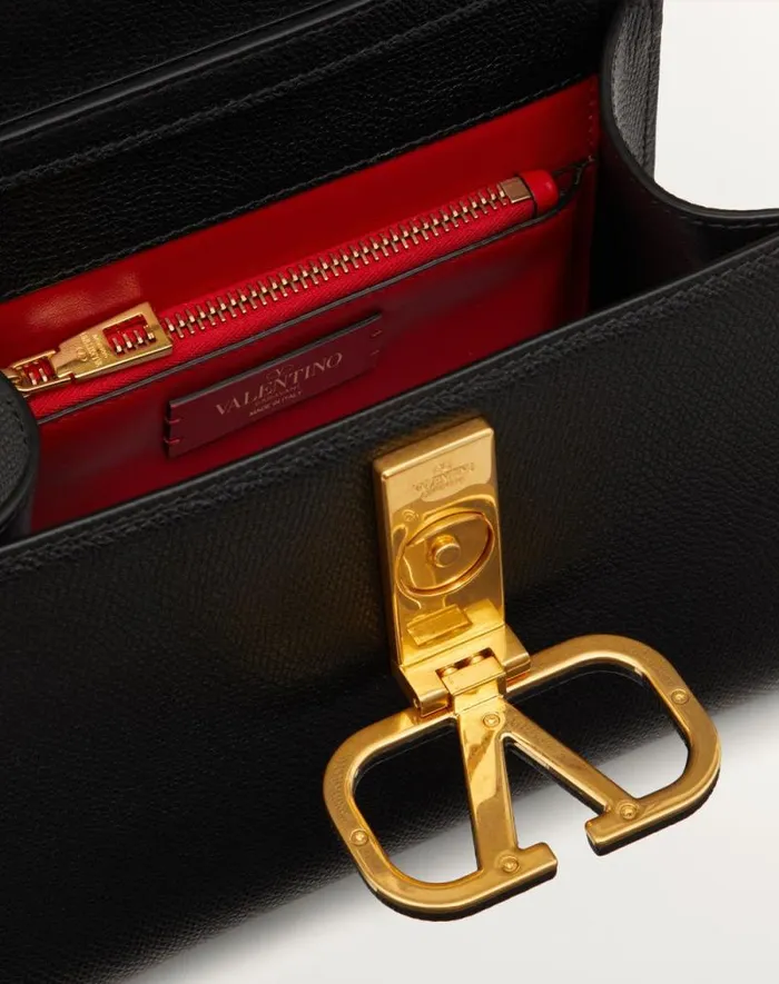 Valentino Top Handle Bags Woman Small Vsling Grainy Calfskin Handbag For Woman In Black Black Valentino Top Handle Bags Woman Small Vsling Grainy Calfskin Handbag For Woman In Black Black