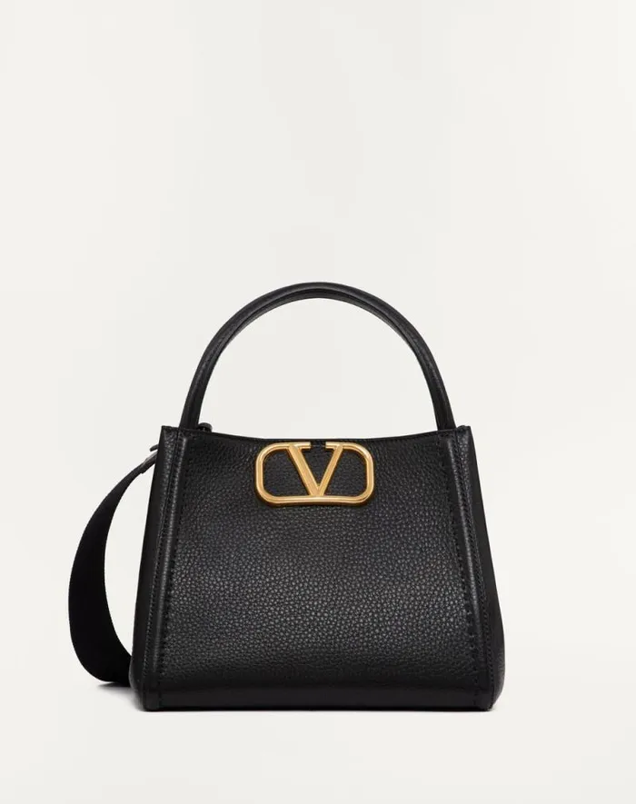 Valentino Top Handle Bags Woman Valentino Garavani Alltime Medium Handbag In Grainy Calfskin For Woman In Almond Almond Valentino Top Handle Bags Woman Valentino Garavani Alltime Medium Handbag In Grainy Calfskin For Woman In Almond Almond