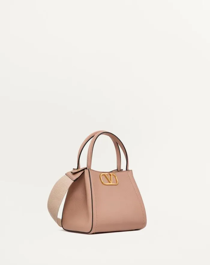Valentino Top Handle Bags Woman Valentino Garavani Alltime Small Handbag In Grainy Calfskin For Woman In Rose Cannelle Rose Cannelle Valentino Top Handle Bags Woman Valentino Garavani Alltime Small Handbag In Grainy Calfskin For Woman In Rose Cannelle Rose Cannelle