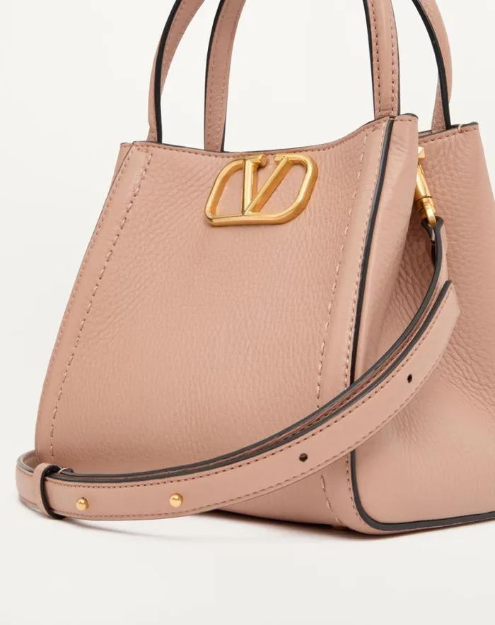 Valentino Top Handle Bags Woman Valentino Garavani Alltime Small Handbag In Grainy Calfskin For Woman In Rose Cannelle Rose Cannelle Valentino Top Handle Bags Woman Valentino Garavani Alltime Small Handbag In Grainy Calfskin For Woman In Rose Cannelle Rose Cannelle