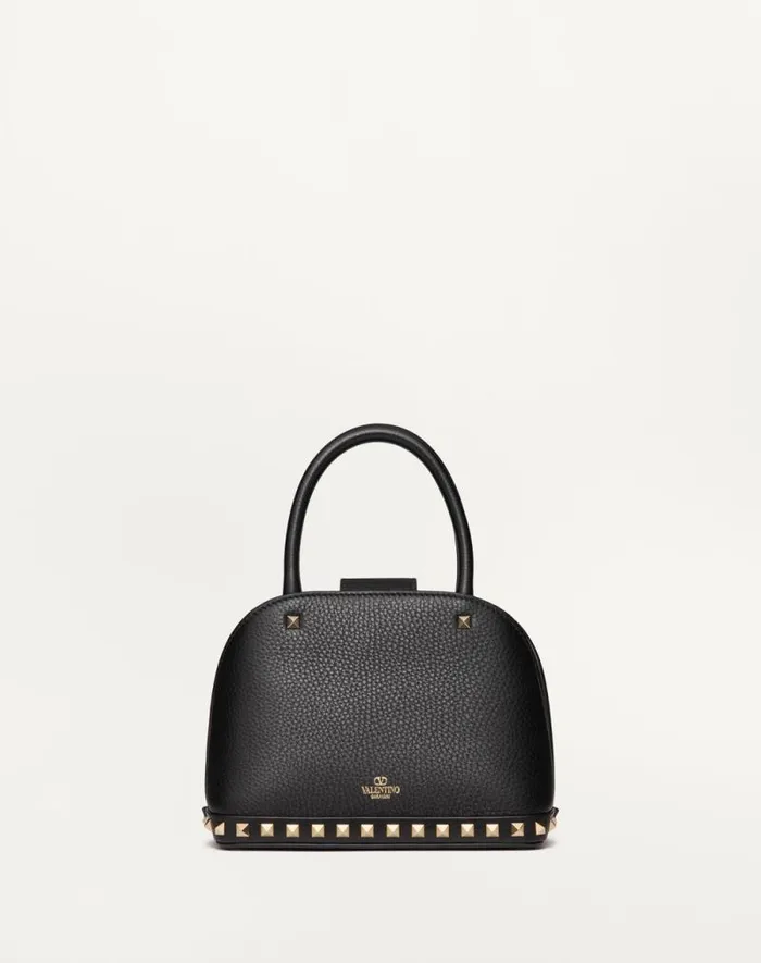 Valentino Top Handle Bags Woman Valentino Garavani Rockstud Small Handbag In Grainy Calfskin For Woman In Poudre Poudre Valentino Top Handle Bags Woman Valentino Garavani Rockstud Small Handbag In Grainy Calfskin For Woman In Poudre Poudre