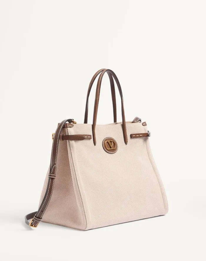 Valentino Totes Man Valentino Garavani Antibes Medium Canvas Shopping Bag For Man In Naturaltobaccoteak Brown Naturaltobaccoteak Brown Valentino Totes Man Valentino Garavani Antibes Medium Canvas Shopping Bag For Man In Naturaltobaccoteak Brown Naturaltobaccoteak Brown