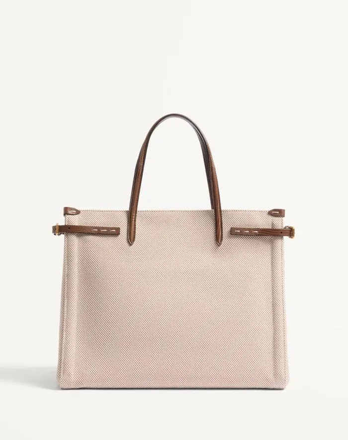 Valentino Totes Man Valentino Garavani Antibes Medium Canvas Shopping Bag For Man In Naturaltobaccoteak Brown Naturaltobaccoteak Brown Valentino Totes Man Valentino Garavani Antibes Medium Canvas Shopping Bag For Man In Naturaltobaccoteak Brown Naturaltobaccoteak Brown