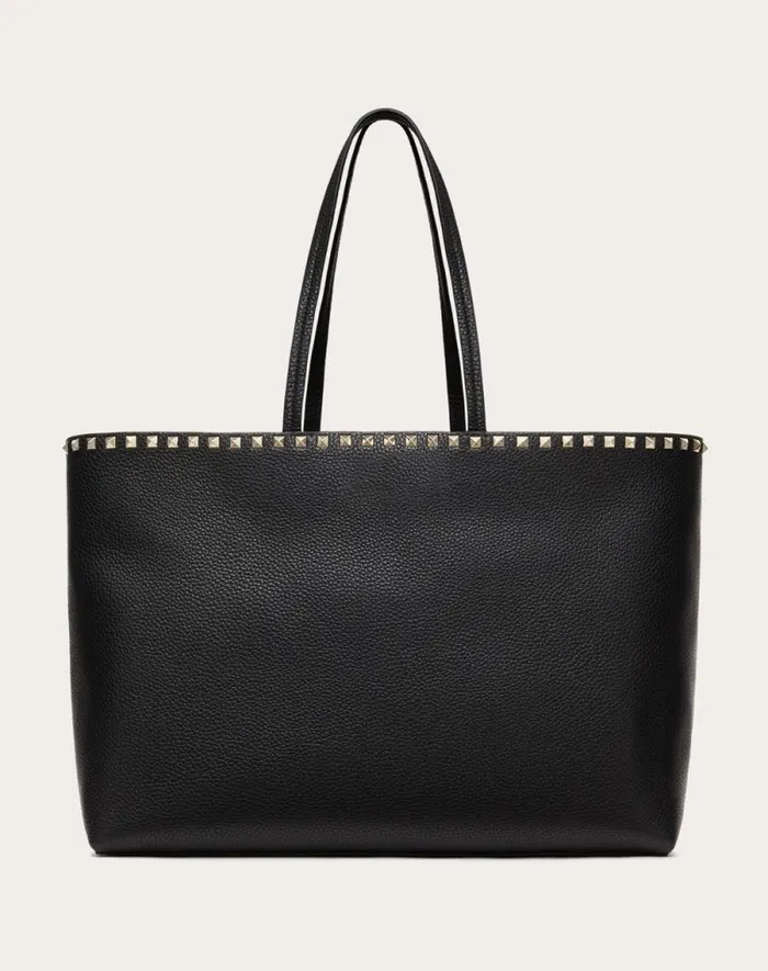 Valentino Totes Woman Rockstud Grainy Calfskin Tote Bag For Woman In Poudre Poudre Valentino Totes Woman Rockstud Grainy Calfskin Tote Bag For Woman In Poudre Poudre