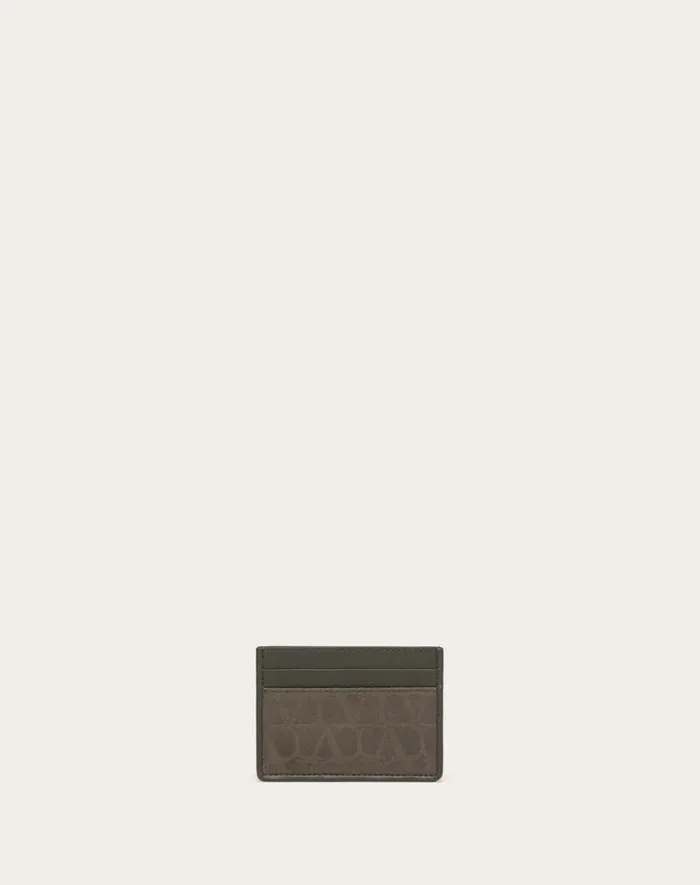 Valentino Wallets And Small Leather Goods Man Toile Iconographe Card Holder In Technical Fabric With Leather Details For Man In Black Black Valentino Wallets And Small Leather Goods Man Toile Iconographe Card Holder In Technical Fabric With Leather Details For Man In Black Black
