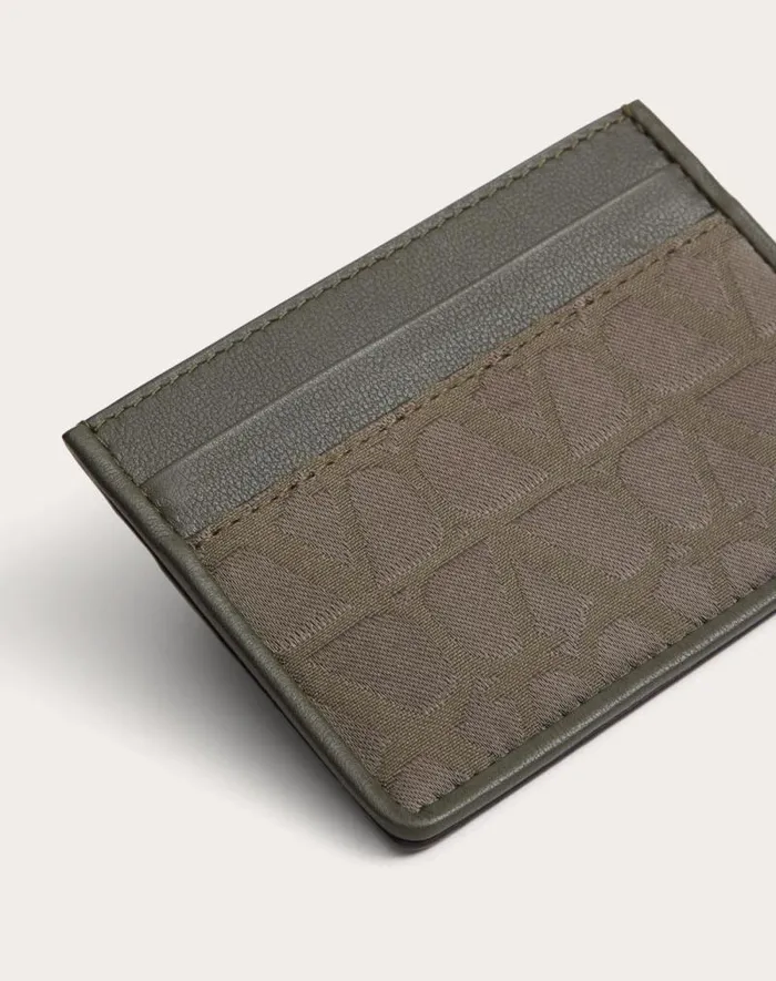 Valentino Wallets And Small Leather Goods Man Toile Iconographe Card Holder In Technical Fabric With Leather Details For Man In Black Black Valentino Wallets And Small Leather Goods Man Toile Iconographe Card Holder In Technical Fabric With Leather Details For Man In Black Black